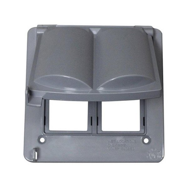 Gizmo Electrical Box Cover, Receptacle Box, 2 Gang, Non-Metallic GI156587